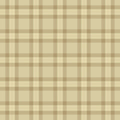 Flannel plaid pattern seamless, old vector background tartan. Femininity check texture fabric textile in light and amber colors.
