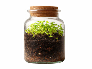 Glass Jar with Seedlings