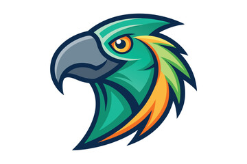 Obraz premium Artistic parrot illustration shows detailed feathers and beak on white background perfectly