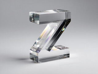 A faceted, three-dimensional crystal-like number seven sculpture against a gradient background white to gray The sculpture is displayed in a minimalist setting with an emphasis on cl - AI-Generated