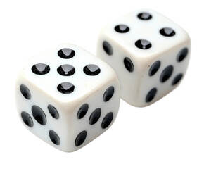 Dice rolling game action at home game night setup fun view isolated on transparent background
