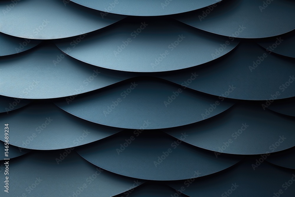 Aufkleber abstract pattern of overlapping, layered circles in deep blue tones.