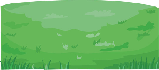 Bright green dome cartoon grass landscape vector illustration