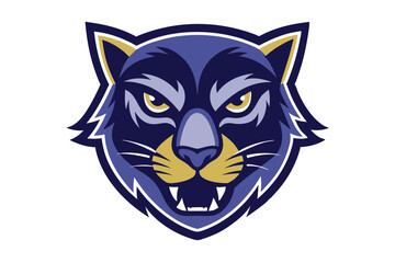 Fierce panther head gazes forward, displaying sharp teeth with a determined expression