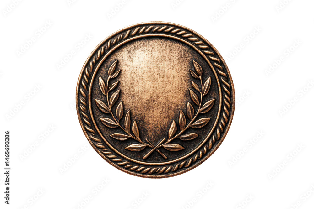 Poster Elegant circular design featuring a laurel wreath with delicate leaves on a subtle background, ideal for classic or formal decoration purposes