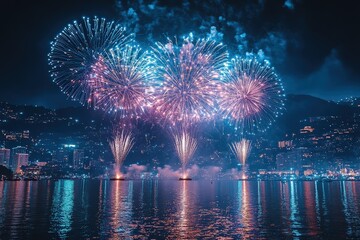 Fireworks Reveal an Explosion of Vibrant Colors and Sounds Illuminating the Night Sky During a Festive Celebration
