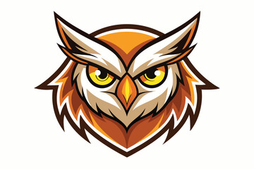 Majestic owl gazes intently with its piercing yellow eyes and feathered plumage