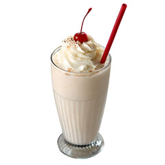 Vanilla Milkshake isolation on transparent background