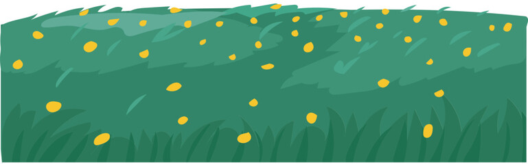 Green dome with dots bright cartoon grass landscape vector illustration