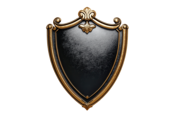 Decorative shield featuring sword and laurel design, suitable for heraldic use in crest creation or emblem development for medieval-themed artwork or gaming projects