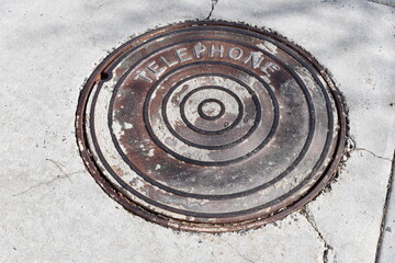 Telephone manhole cover. Non branded