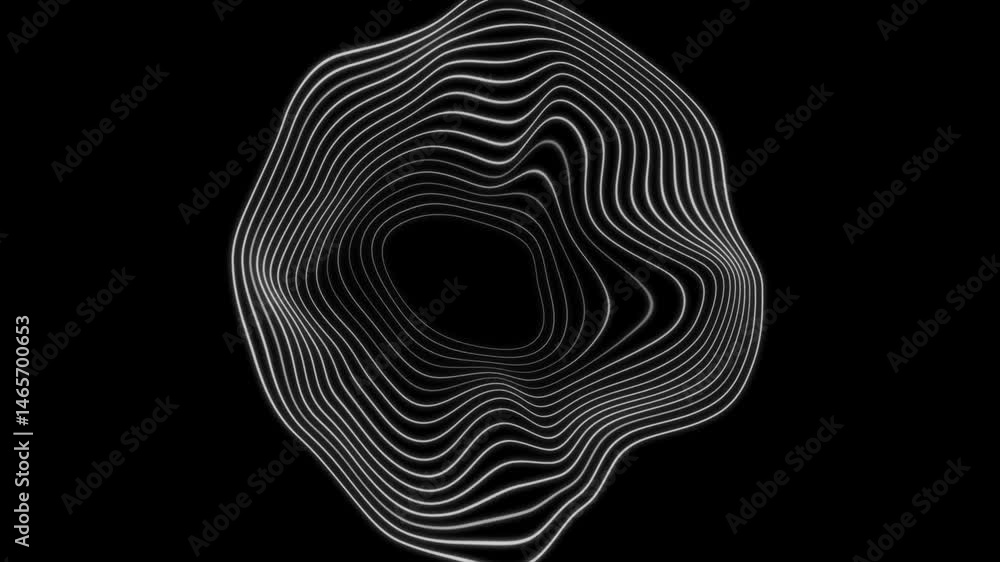 Leinwandbilder White curved twisted circular lines abstract futuristic tech background. Seamless looping minimal art motion design. Video animation Ultra HD 4K 3840x2160
