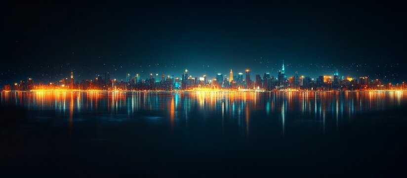 Night City Skyline Reflection
