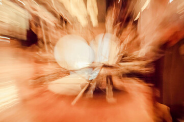 Abstract Irregular Beige Light Composition with Blurred Background, Long Exposure