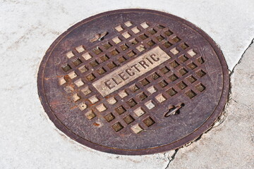 Electrical vault manhole cover.