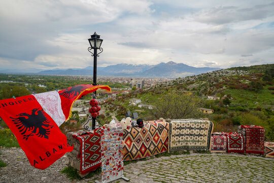 Rozafa Castle panoramic view , travel in Albania