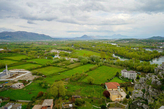 Rozafa Castle panoramic view , travel in Albania