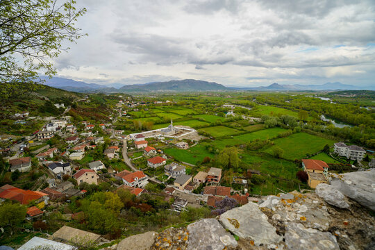 Rozafa Castle panoramic view , travel in Albania