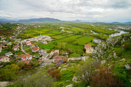 panoramic view of the Shkodra area from the Rozafa Castle