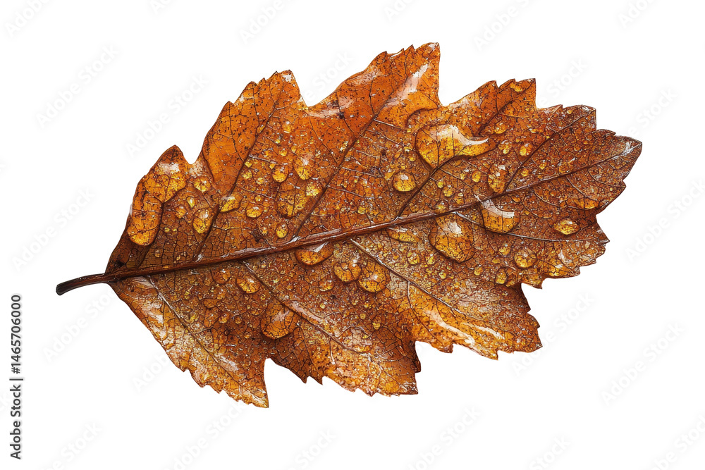 Poster Leaf displaying vibrant gradients of green and yellow with water droplets on a transparent background for design or educational use