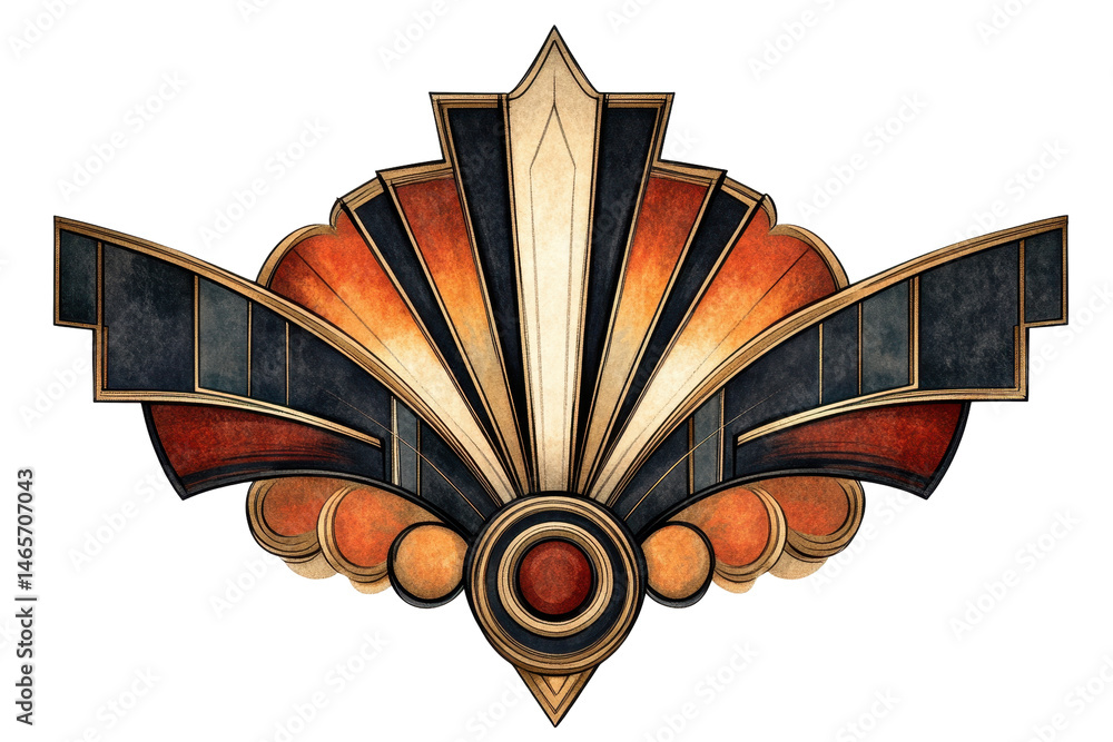 Poster Elegant ornamental design with intricate patterns and golden hues suitable for various artistic applications in print and digital media