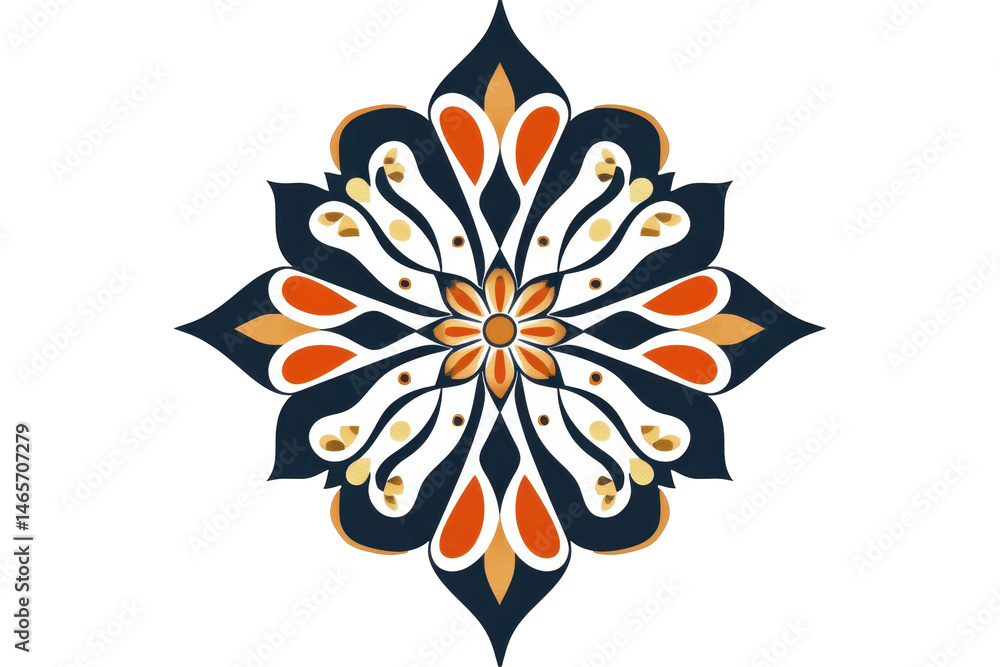 Poster Elegant ornamental design with intricate patterns and golden hues suitable for various artistic applications in print and digital media