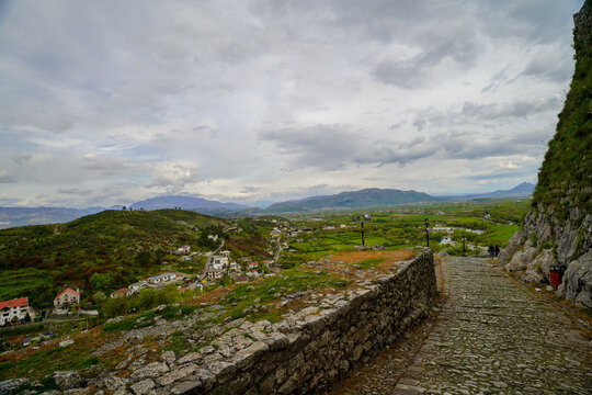 panoramic view of the Shkodra area from the Rozafa Castle