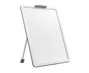 Creative brainstorming session with blank easel office professional focused isolated on transparent background