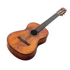 Playing acoustic guitar in a cozy room music session warm atmosphere isolated on transparent background