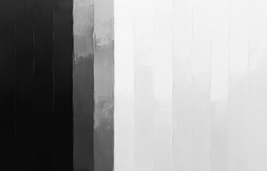 Abstract vertical stripes painted in various shades from black through gray to white creating a smooth gradient effect on a textured surface