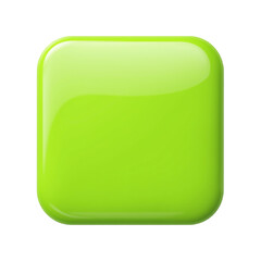 Bright green square button design template.