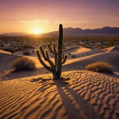 sunset in the desert