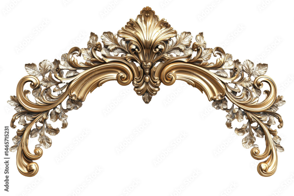 Aufkleber intricate floral and scroll design in silver tones ideal for elegant decor and architectural accents