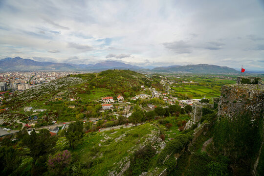 panoramic view of the Shkodra area from the Rozafa Castle