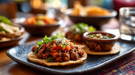 彩り豊かなチキンタコス