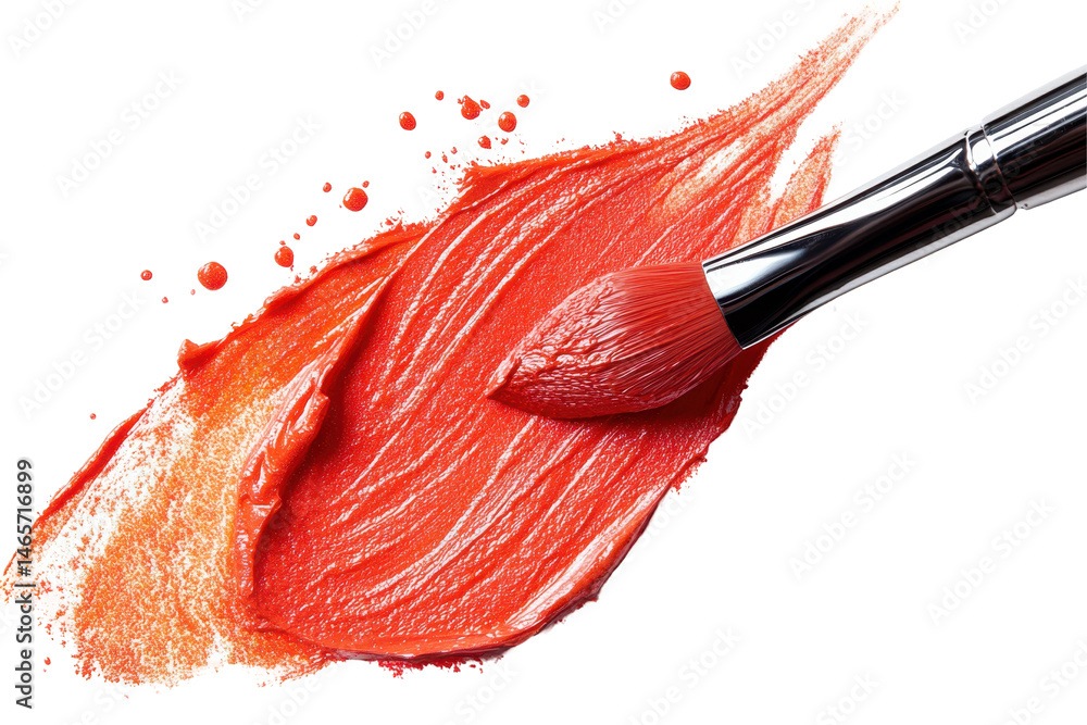 Poster artistic brush with vibrant pink paint on a transparent background ready for creative projects and a