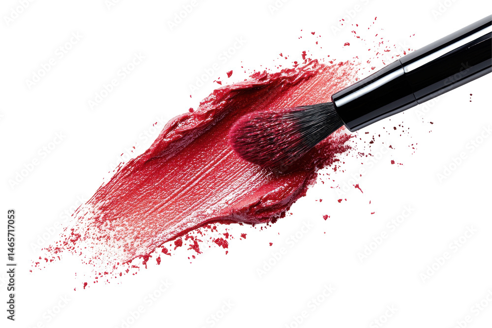 Aufkleber Artistic brush with vibrant pink paint on a transparent background ready for creative projects and artistic expression