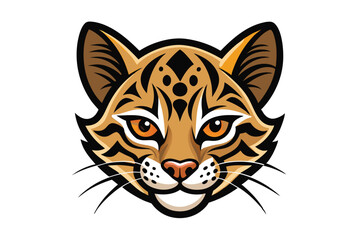 Striking bobcat face shows intricate black markings on its vibrant golden brown fur