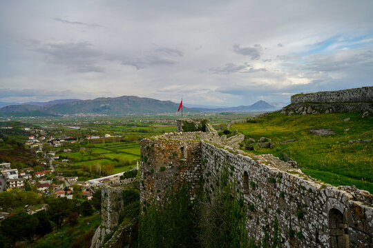 Panoramic view around the Rozafa Castle hill, Shkod&euml;r