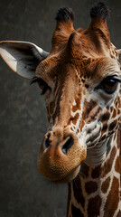 Giraffe Profile with Spotted Coat
