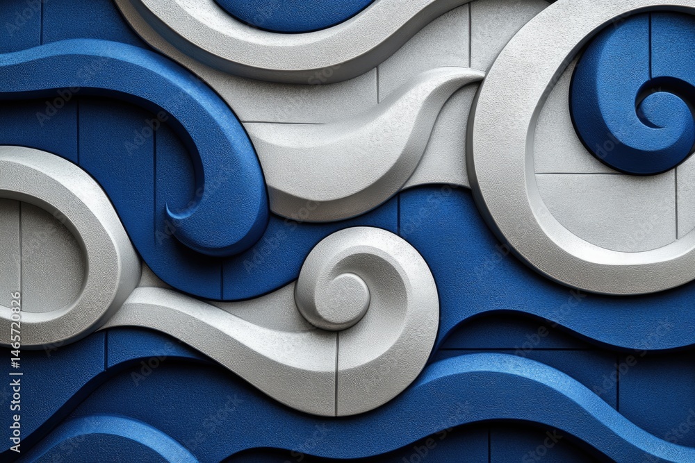 Poster abstract decorative wall design with swirling patterns.