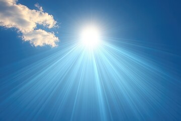 Obraz premium Bright sunlight radiating through a partly cloudy sky.