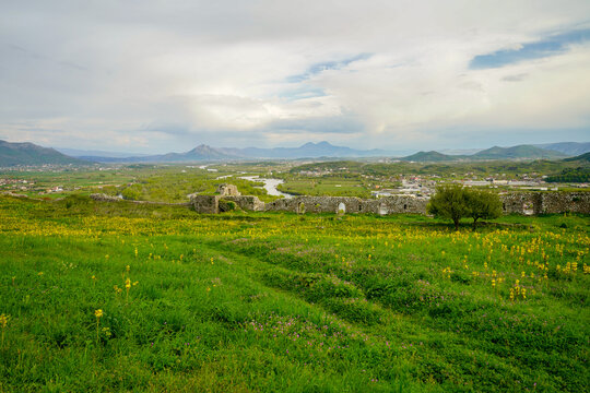 Panoramic view around the Rozafa Castle hill, Shkod&euml;r