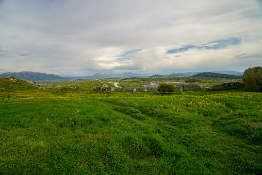 Panoramic view around the Rozafa Castle hill, Shkod&euml;r