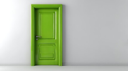 シンプルな空間に映えるグリーンのドア