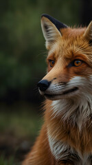 Fototapeta premium Red Fox with Vibrant Orange Fur and Pointed Ears