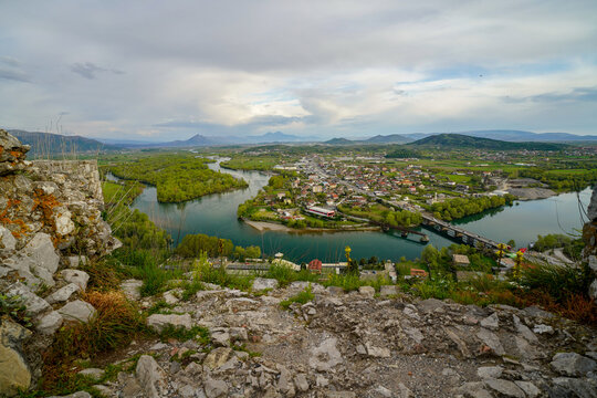 Rozafa Castle , panoramic view from the hill