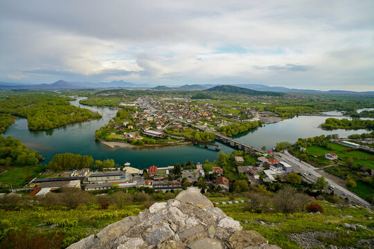 Rozafa Castle , panoramic view from the hill