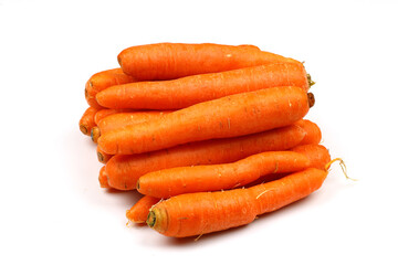 many carrots isolated on white background
