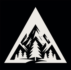 Bold mountain logo for outdoor and adventure brands.
